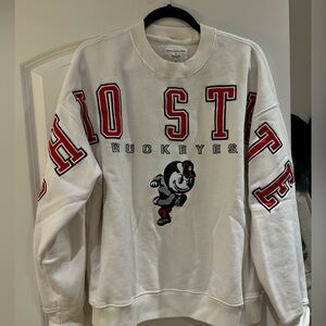 Abercrombie & Fitch Spell Out White Ohio State Sweatshirt